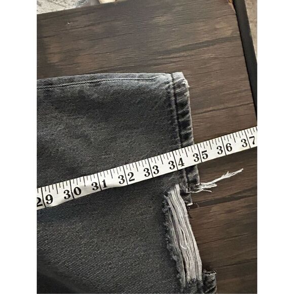 Etica Lotta Long Sleeve Gray Denim Mini Dress Stormy Skies Size S NWT Distressed - Picture 11 of 11